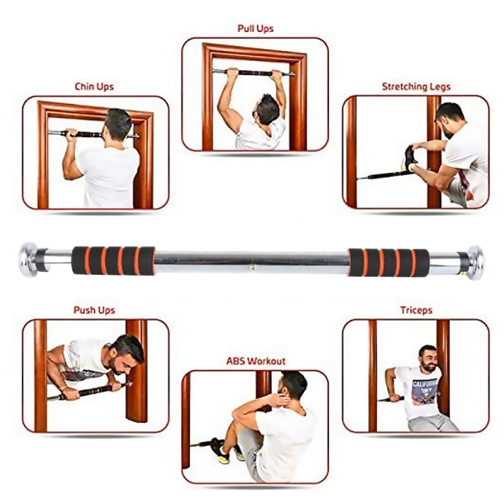 Barras horizontales de puerta de acero ajustables para gimnasio en casa, entrenamiento de barbilla, barra de entrenamiento de realce, equipos deportivos de Fitness