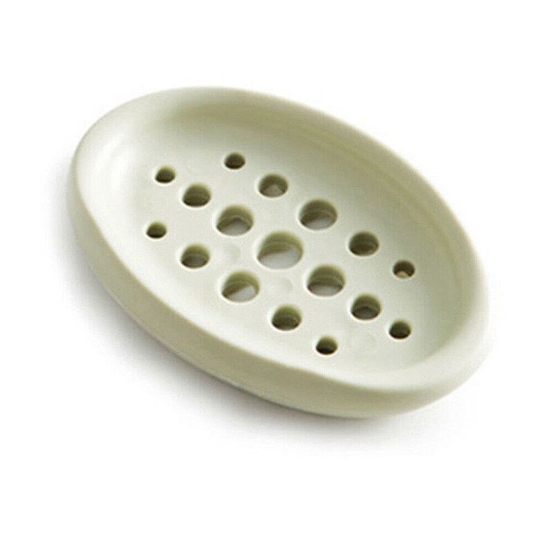 Bathroom Silicone Soap Dish Plate Flexible Multifunction Soapbox Plate Tray Drain Shower Soap Box