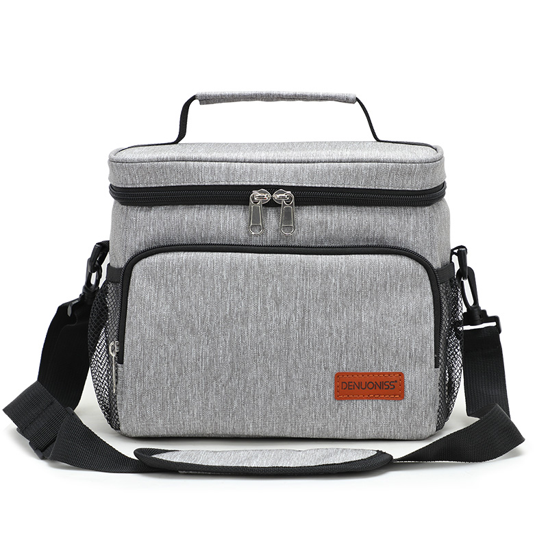 Denuoniss Vrouwen/Mannen Geïsoleerde Koeltas Draagbare Picknick Ijs Voedsel Thermo Bag Sac Isotherme Auto Thermische Koelkast Tassen: Gray