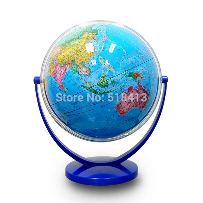 Inclination Of Universal Terrestrial Globe Dia 20cm Hd Ocean Blue In Both English And Chinese Student Educational Unisex