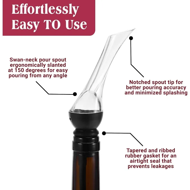 Aerador de vinho pourer bico premium decantador de vinho profissional acessórios de vinho presentes para amantes de vinho