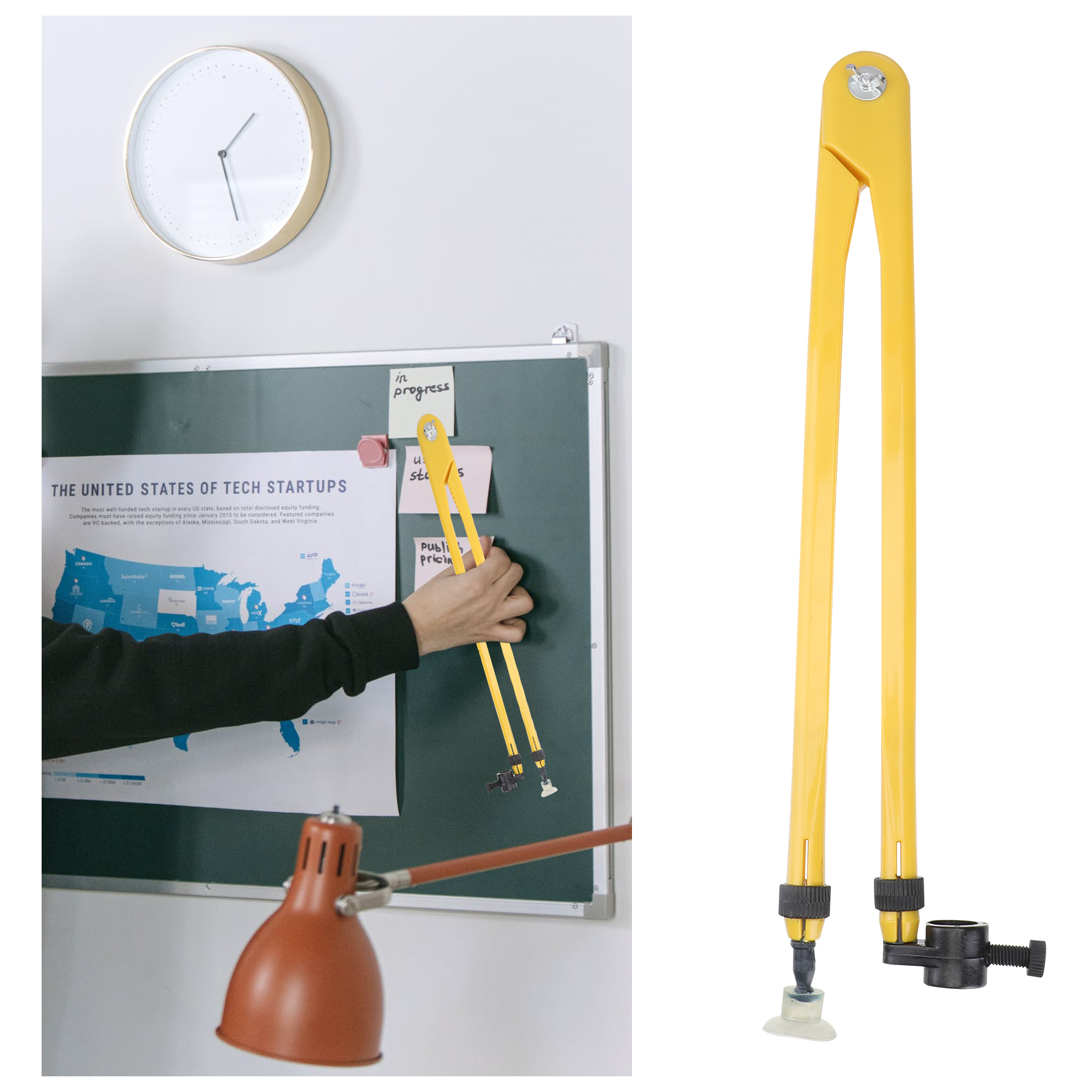 1pc Teaching Tool Plastic Compass Draw Tool Compass Mathematics Teaching Aid