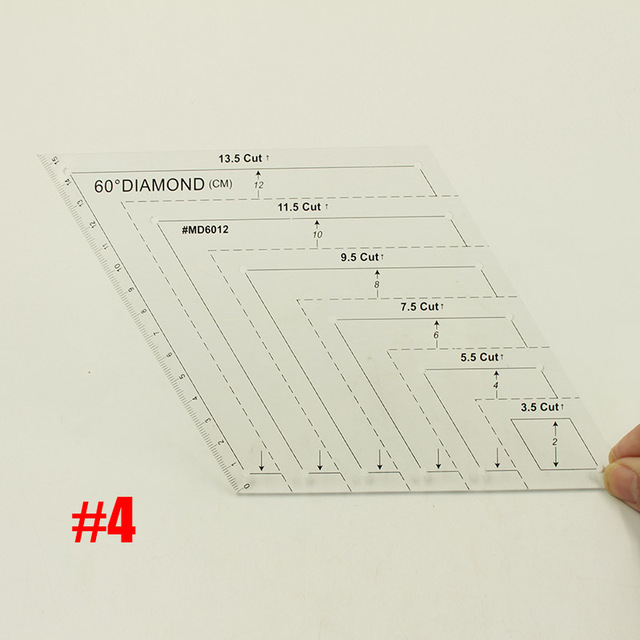 1pcs Plastic Clear Sewing Patchwork Ruler Tools Quilting Grid Rulers Cutting Pattern Tailors Ruler DIY Sewing Craft Scale Ruler: NO.4
