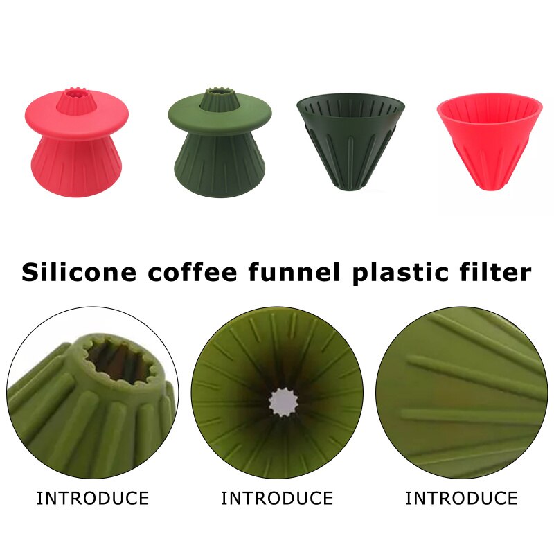 Kleurrijke V60 Koffie Drip Filter Cup Barista Silica Omkeerbare Opvouwbare Buiten 1-2 Mensen Koffie Druppelaar Filter Cup