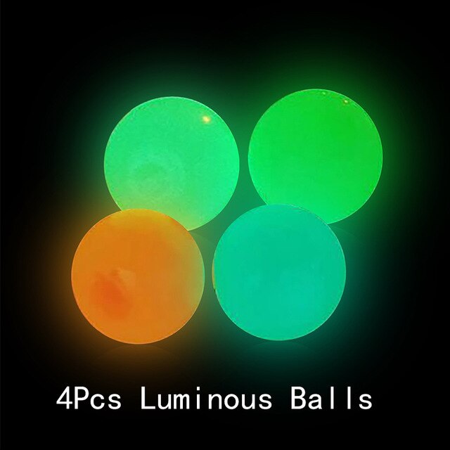 Glow In The Dark Plafond Sticky Ballen Anti-Stress Speelgoed Voor Volwassenen En Kinderen Zintuiglijke Interactief Spel Squishy Lichtgevende bal: Default Title