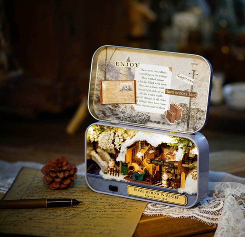 CUTE ROOM Doll House Furnitures Box Theatre DIY Model Miniatures Wooden Dollhouse Toys For Children Countryside Notes: G