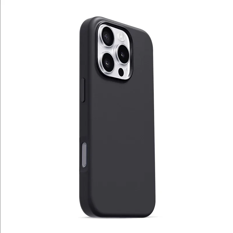 Funda de cuero oficial MagSafe con caja para Apple iPhone 16 Pro Max 16 Plus funda magnética de carga inalámbrica: Lona / Negro