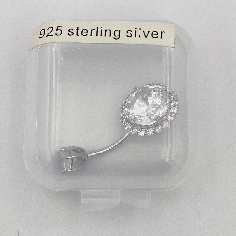 925 sterling silber bauch ring cubic zirkon Nabel Körper Piercings Schmuck 1 stücke