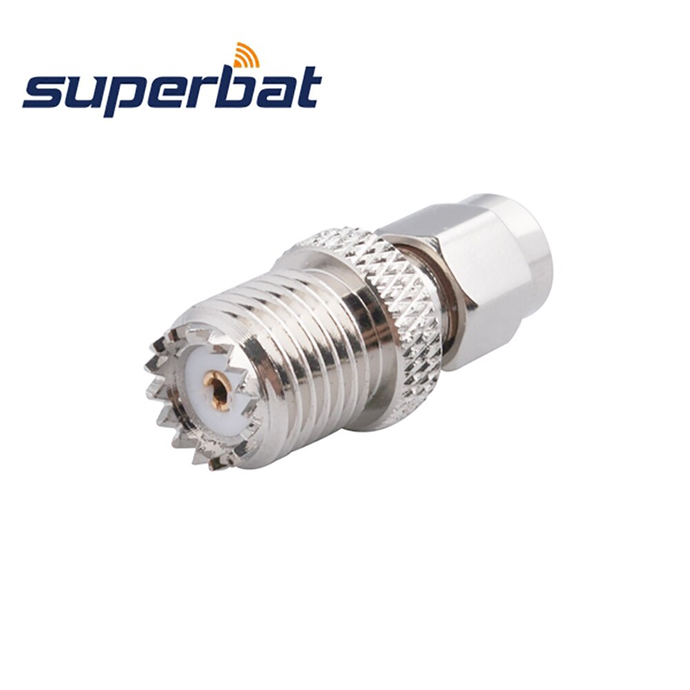Superbat 5pcs Mini-UHF-SMA Adapter Mini-UHF Female to SMA Male Straight RF Coaxial Connector