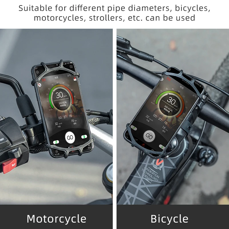 ROCKBROS Fahrrad-Handyhalter, elastisch, Silikon, verstellbar, für Fahrrad, praktisch-Ständer, Radfahren, Fahrrad, praktisch-Halterung, Unterstützung