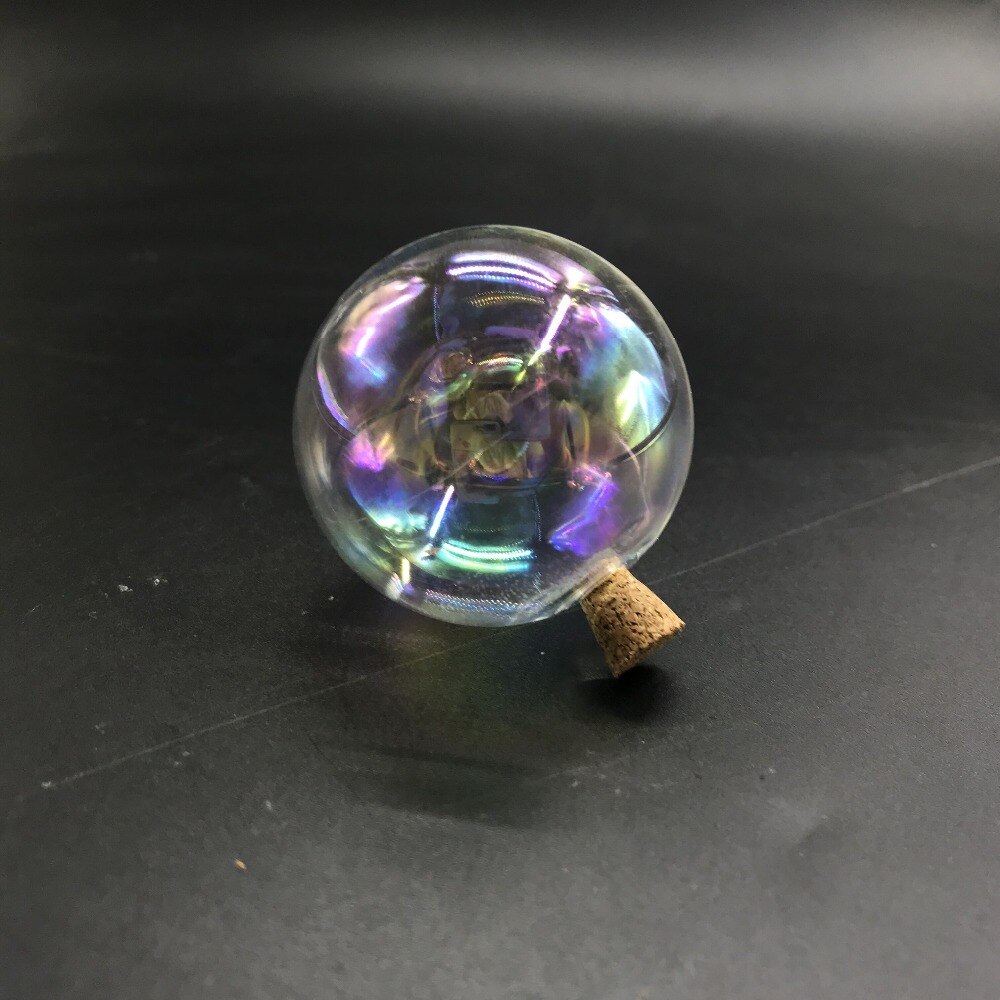 1/3/5 Uds. Botella de bola redonda de cristal arcoíris de 12-40mm con vial de vidrio de corcho colgante collar aceite de perfume globo de cristal cúpula decoración de boda: L / Chocolate
