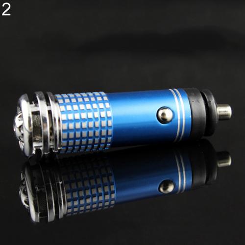 Vehicle Interior Air Purifier Mini Auto Car Fresh Air Anion Ozone Oxygen Bar sales: Blue