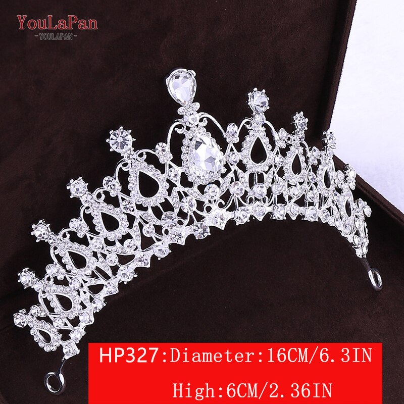 TOPQUEEN HP326 Zirkonia Hochzeit Tiara für Braut-Prinzessin Tiara Stirnband Braut Krone Braut Haar Zubehör für Frauen Tiara: HP327