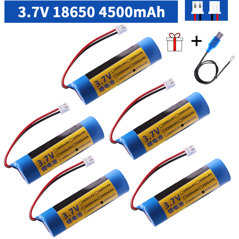 4500mah 3.7 V 18650 Battery Pack Xh2.54-2p Plug Li-lon Rechargeable Lithium Battery with charger Clock Bluetooth Audio Battery: SKY BLUE