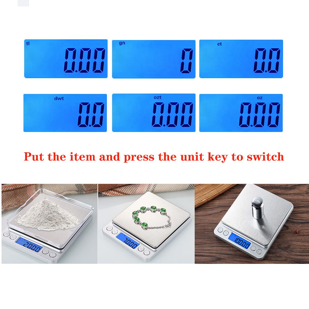 Anpro 0.5/1/2/3kg Digital Weight Scale Portable Electronic LED Precision Scales Postal Food Measuring Kitchen Weight Scales Tool