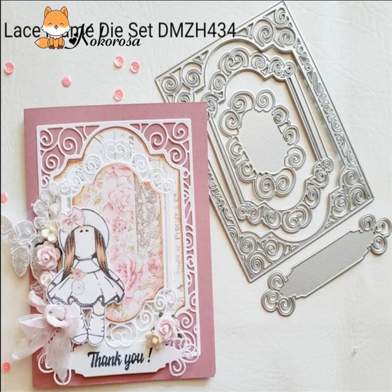 Troqueles de corte Kokorosa troquelados de Metal Marco de encaje borde carta de vida etiqueta troquelado álbum de recortes en relieve plantilla decoración troqueles