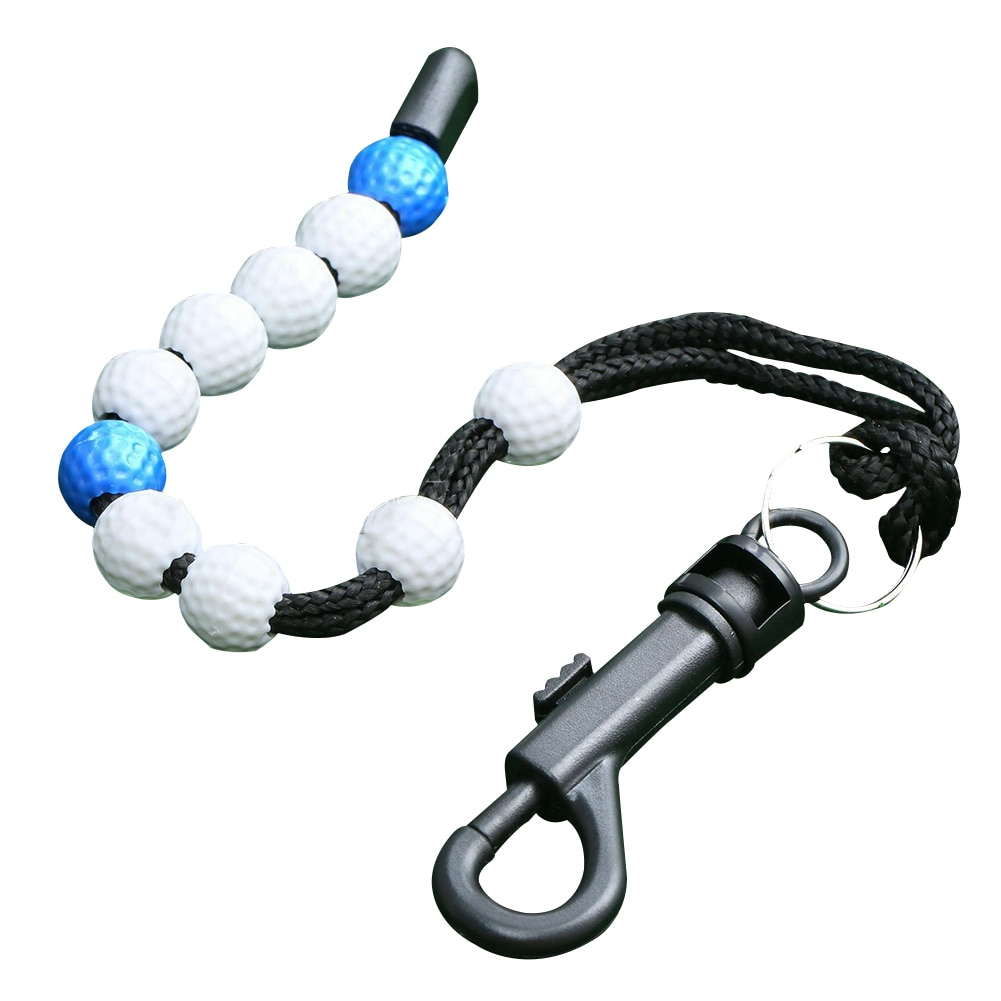 Golf score perler holdbare med clip putt bærbar counter remenber træningshjælp nylon kæde  l0703