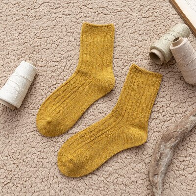 Chalier 5 paar kleurrijke gebreide sokken dames vintage voor winter