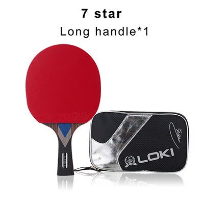 Loki Professionele Tafeltennis Racket Carbon Blade Met Rubber Ping Pong Bat Geavanceerde Ping Pong Rackets Voor Snelle Aanval Arc: 7 Star Long handle