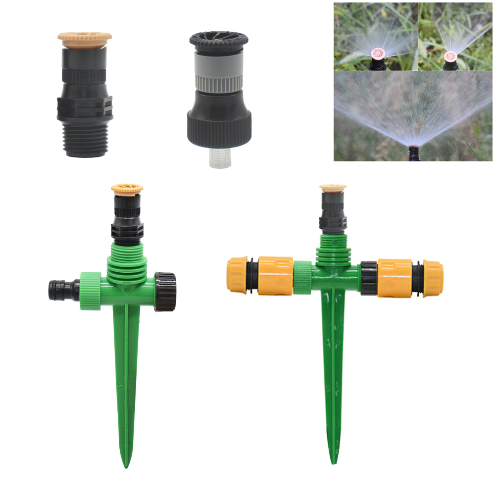 Gartenbewässerungssprinkler mit Kunststoff-Spitze-Unterstützung, 1/2 Zoll Gewinde, 0–360 Grad verstellbare Düse, landwirtschaftliche Gartenbewässerung