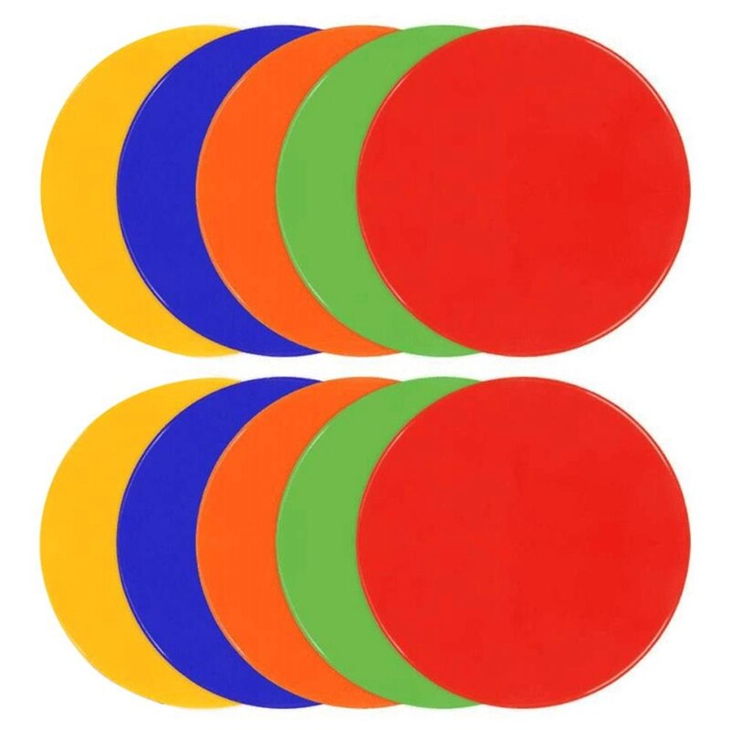 10 Pcs 9 Inch Non Slip Rubber Floor Dots Agility Markers Flat Cones for Soccer Football Sports Speed Agility Training: Default Title