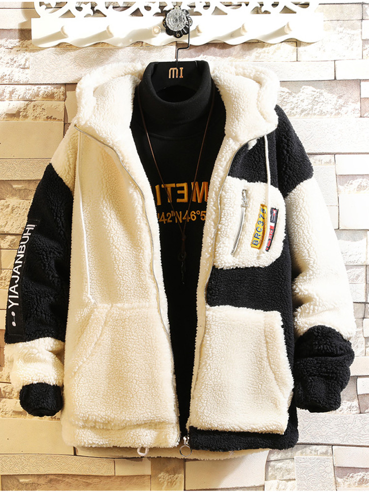 Bomber Jas Mannen Winter Dikke Warme Fleece Teddy Jas voor Mens SportWear Trainingspak Mannelijke Pluizige Fleece Truien Jas: ASIAN SIZE WSY M21 A / XL FOR 170 CM 70KG