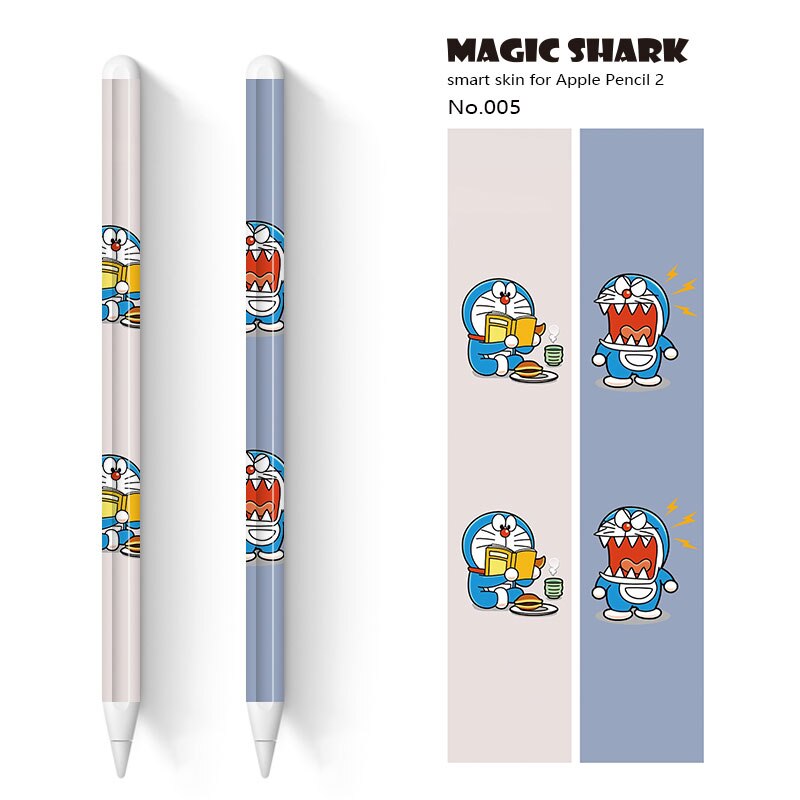 Magic Shark 2pcs/lot for Apple Pencil 2 Stickers Scratchproof Cute Cartoon Ultra Thin Stickers Touch Stylus Pen Sticker Paper
