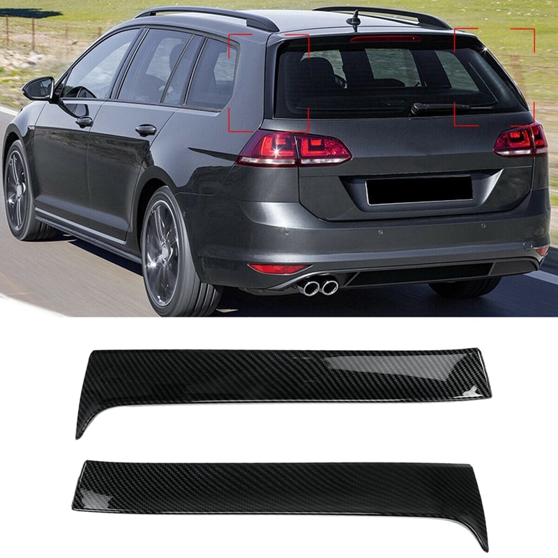 Carbon Fiber Rear Window Side Spoiler Trim For-VW Golf 7 R Variant Wagen: Default Title