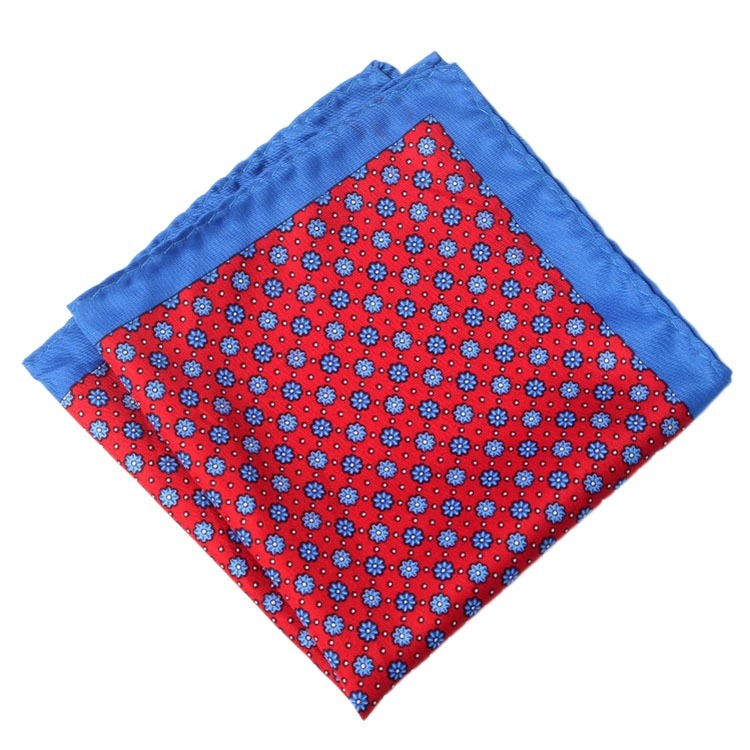 Pañuelo cuadrado de seda de rayón para hombre, pañuelo de Cachemira con estampado de lunares, Floral, a la , clásico, para de boda, 32cm: 17