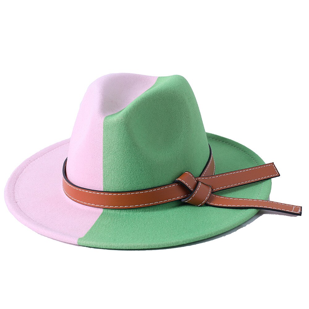 Fedora Hats For Women Patchwork Panama Dress Formal Wedding Women Hats Felted Jazz Hats Sombreros De Mujer: 06