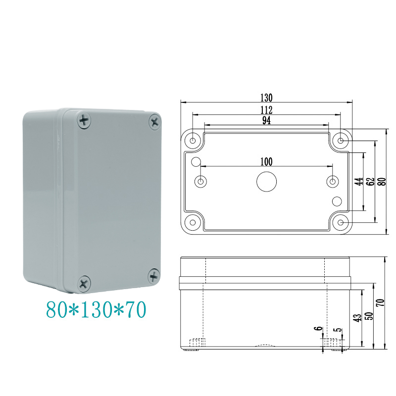 IP67 Waterproof Plastic Enclosure Electronic Project Instrument Case Electrical Project Box Outdoor Junction Box Housing 130*80