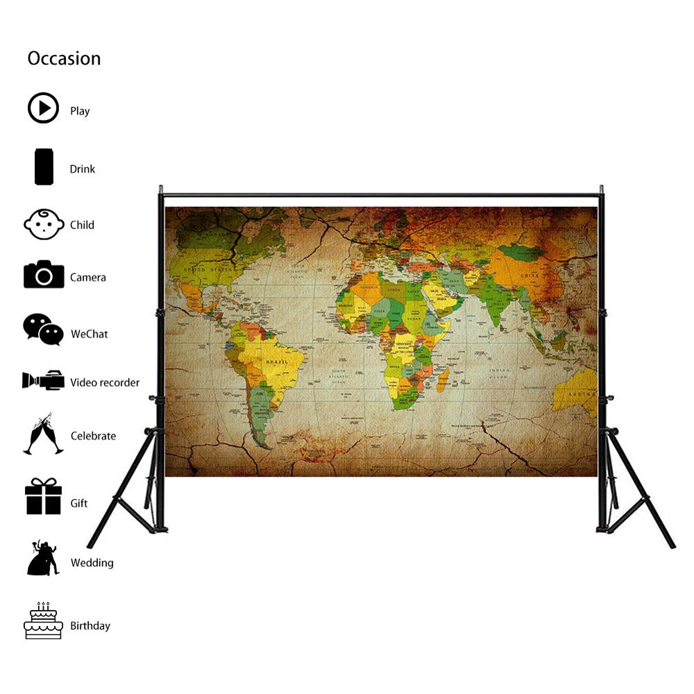 150x225cm Retro Style Non Woven World Map Kraft Style Ancient Map For Collection And Decoration