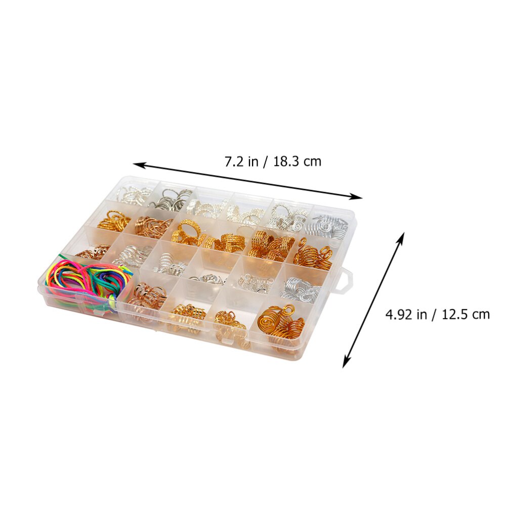 225pcs Dreadlocks Ring Metal Braid Ring for Hairstyle Man Woman