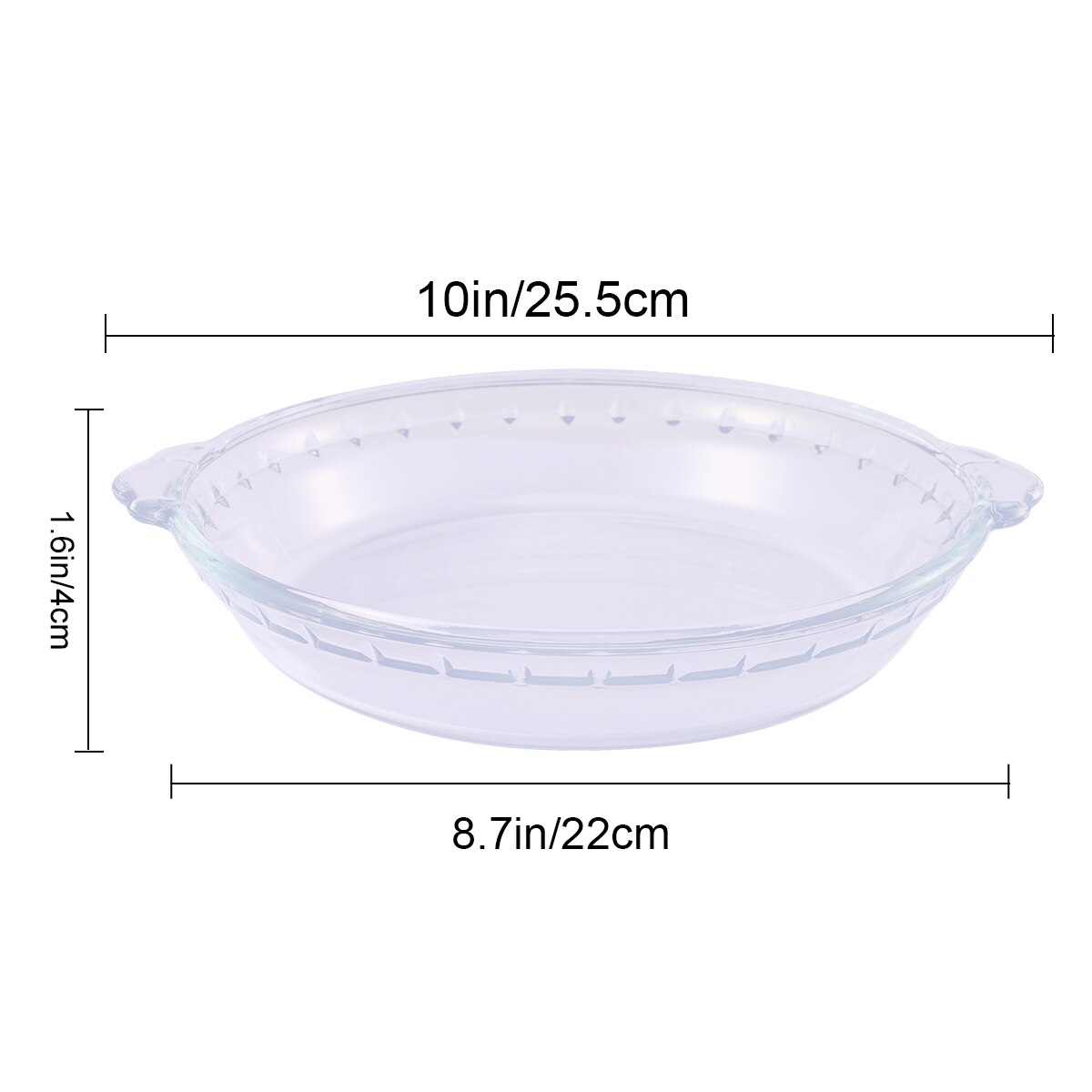 1 Pc Pie Pan Glass Pie Plate Heat-resistant Transparent Pie Dish Glass Bakeware for Household Kitchen