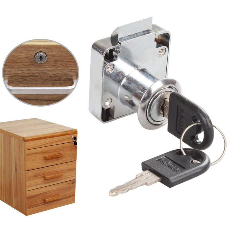 Drawer Lock With 2 Keys Zinc Alloy Furniture Door Cabinet Locks for Office Desk Letter Box THIN889
