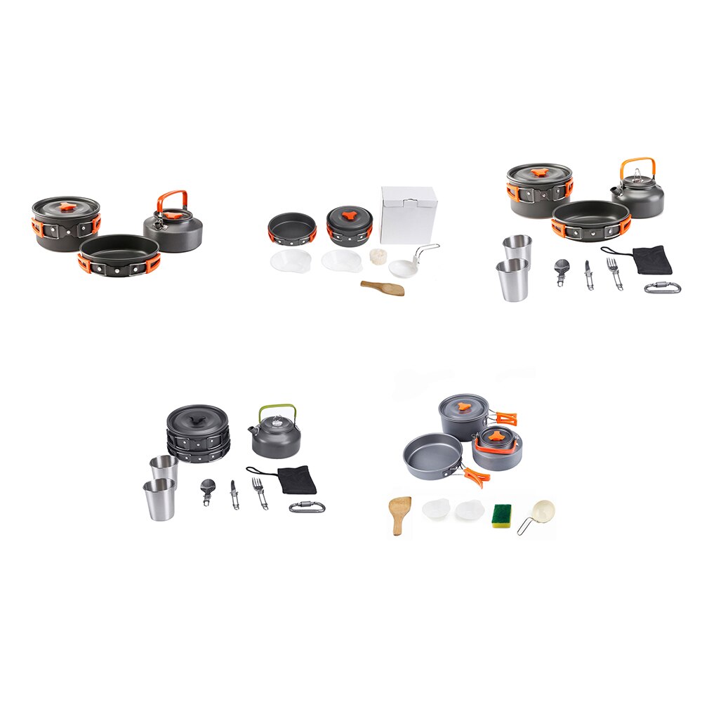 Protable Outdoor cookware Camping cookware set camping tableware cooking set travel tableware Cutlery Utensils Hiking Picnic Set