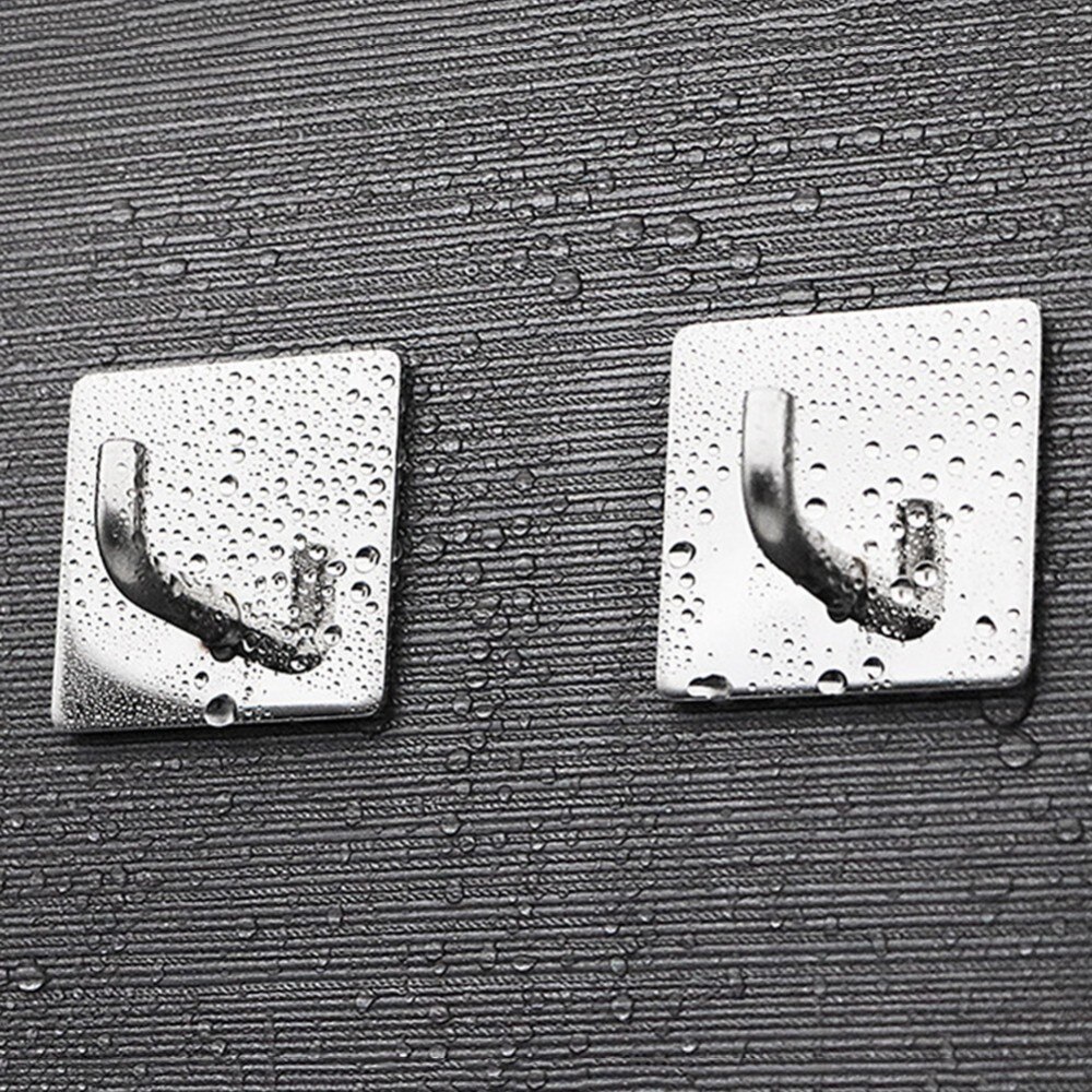4 STKS Rvs Zelfklevende Badkamer Keuken Stok Op Muur Deur Handdoek Houder Haak Hanger Woonkamer Decor Tool