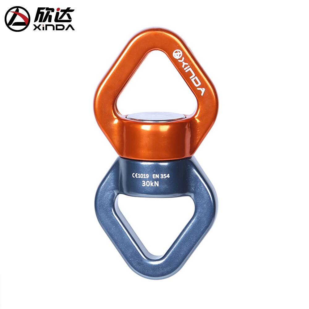 XINDA 30KN Safety Rappel Device Rotator Rope Swivel Connector Outdoor Rock Climbing Carabiner Abseiling Downhill Climb Equipment: Orange