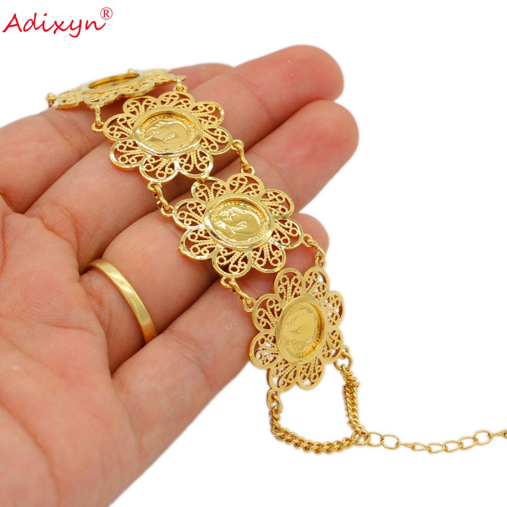 Adixyn – ensemble de bijoux couleur or, collier, boucle d&#39;oreille, bague, Bracelet, accessoires pour Halloween africain, dubaï, inde, N10094