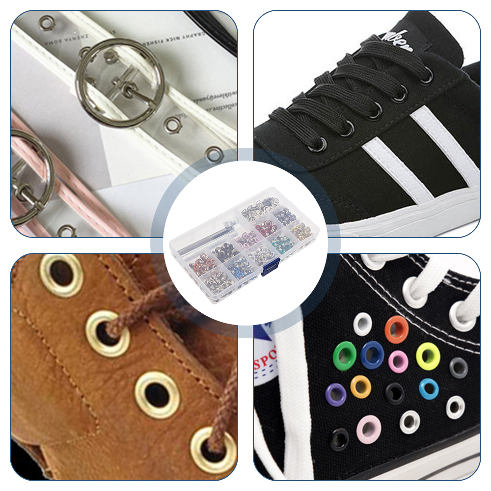 500 Sets Grommet Kit,Grommet Setting Tool Metal Eyelets Set with Install Tool Kit in Storage Box ,Leather Crafts DIY Projects