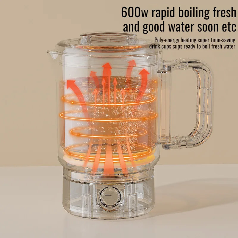 800ml 3 in1 Electric Kettle 304 Stainless Steel Folding Travel Kettle Portable Household Multi-function Cooking Pot Pot