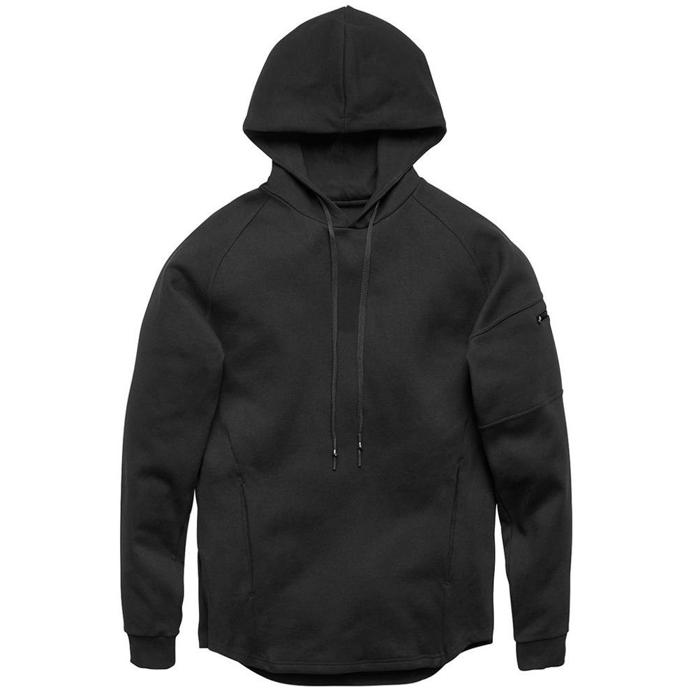 Men's Hoodie Sweatshirt - Breathable - Gym Training Fitness Bodybuilding - Zipper Pullover: XXL / Black