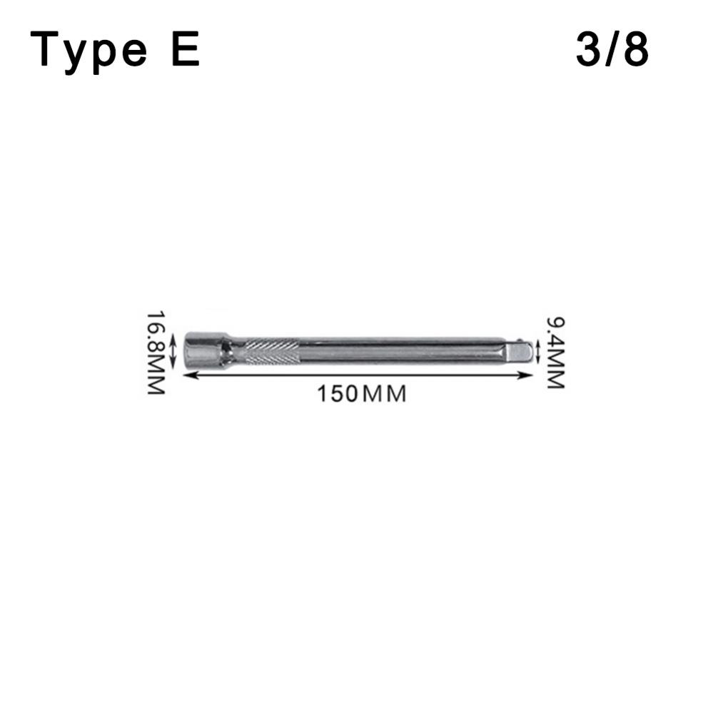 Socket Ratchet Wrench Extension Bar 1/4 3/8 1/2 50 75 100 125 150 250mm Connecting Rod Socket Wrench Extender Long Bar Sleeve: Type E