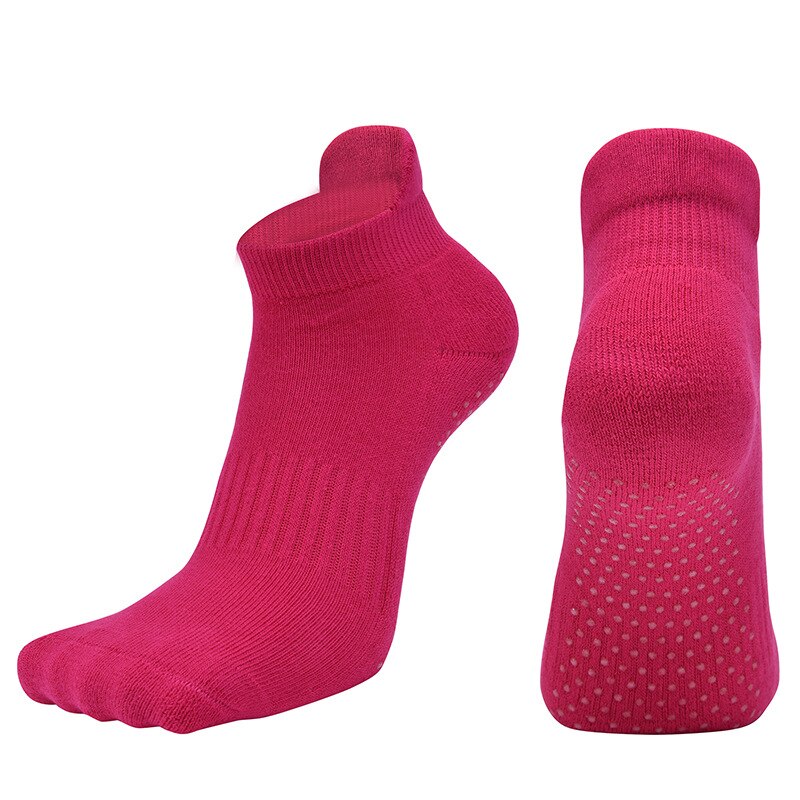 Women's Yoga Socks fitness Pilates Socks Non-Skid Dance Socks Breathable Cotton Socks Towel Bottom: Red / EUR35-40 US4.5-7