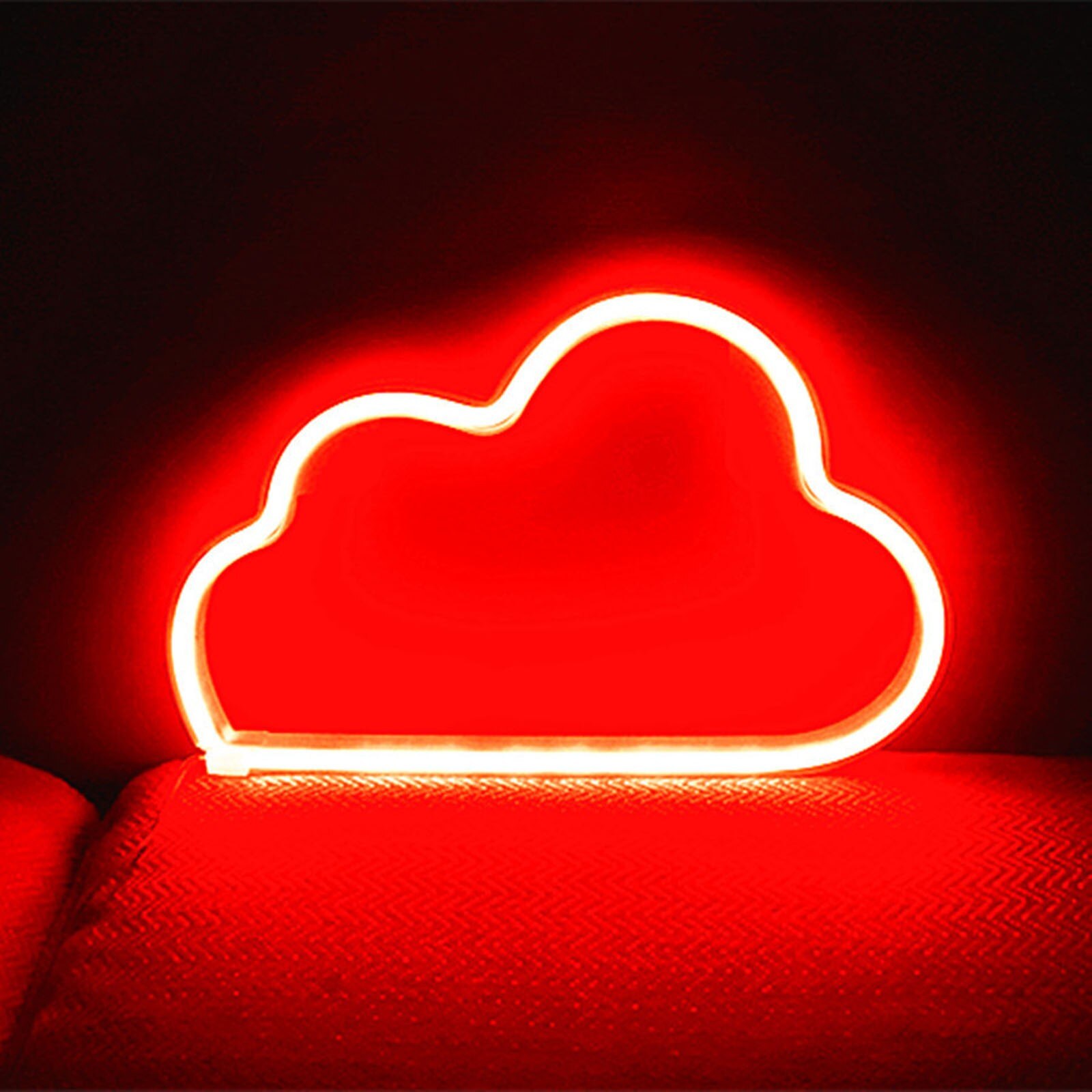 Cute Cartoon Cloud Decorative LED Neon Night Lamp Sign Light Wall Background Kids Bedroom Room Art Decoration: RD