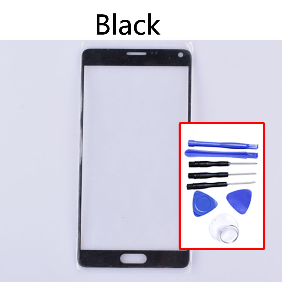 N910 For Samsung Galaxy Note 4 Note4 N910 N910A N910F N910H N9108V N910T N910W8 LCD Front Outer Glass Touch Screen Lens: Black-With tool
