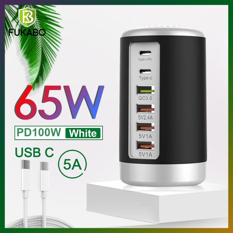 65W QC3.0 USB PD Charger Adapter Universal For iPhone Xiaomi Huawei Samsung Mobile Phone Laptop Tablet Wall Charge Fast Charger