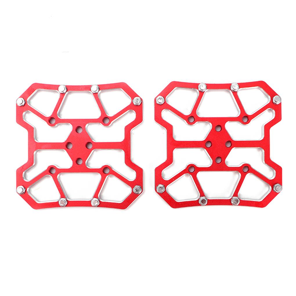 Pedale per tacchette da bicicletta per SPD Shimano adattatore per pedaliera senza clip per bicicletta in lega di alluminio MTB Mountain Road Bike accessorio: Rosso