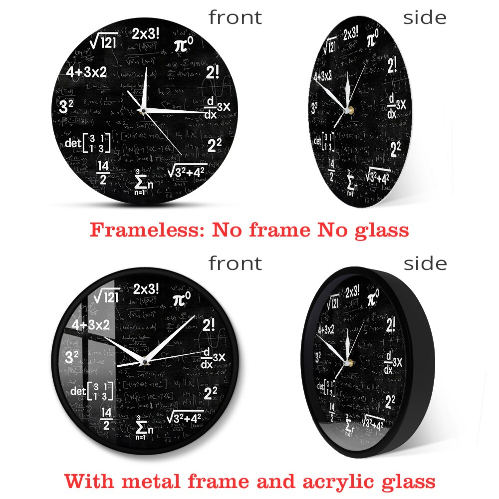 Math Equations and Notations Mathematics Chalkboard Geek Wall Clock Educational For Kids Teachers School Classroom Decor