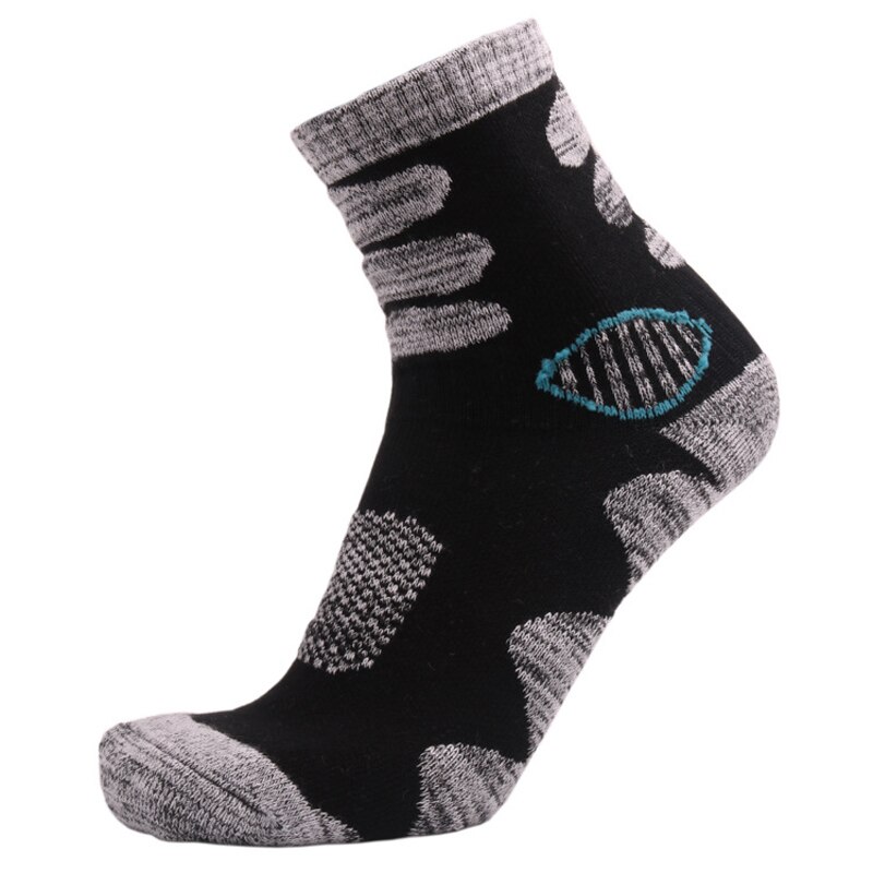 Winter Warm Thicker Cotton Bottom Towel Skiing Socks Outdoor Sports Men Wicking Snowboarding Hiking Climbing Socks: black Short